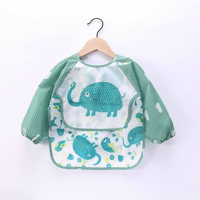 Áo Yếm Ăn Dặm Dài Tay Cao Cấp Chống Thấm Nước Cho Bé - Embé Mỡ