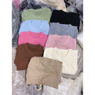 Áo len dài tay cổ tròn kiểu dáng duyên dáng, dễ mix đồ - scxa67