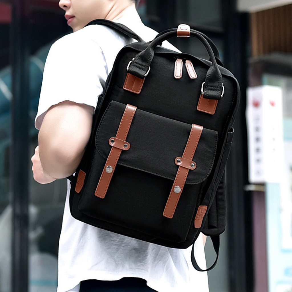 Balo nam nữ DETOLO đựng laptop 14 15,6" công sở nhỏ gọn đi làm, đi học cho học sinh nam nữ