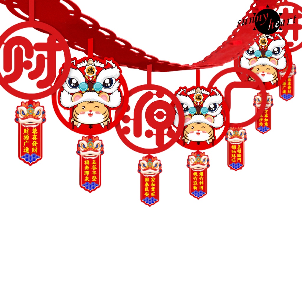 Sy.q 1 Set Dây Cờ Treo Trang Trí Năm Mới Bằng Vải Nỉ