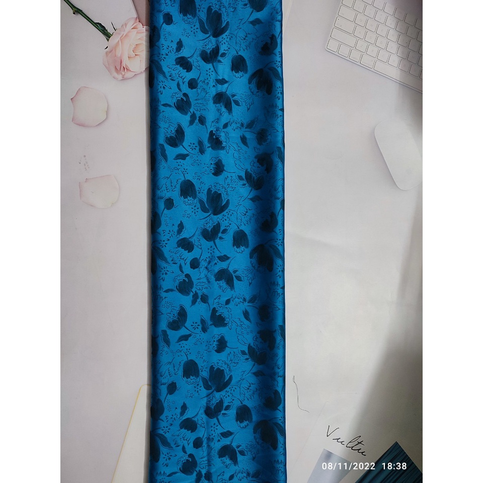 [HCM]Vải áo dài lụa mềm cao cấp dệt vân chìm (lụa hoa anh túc)