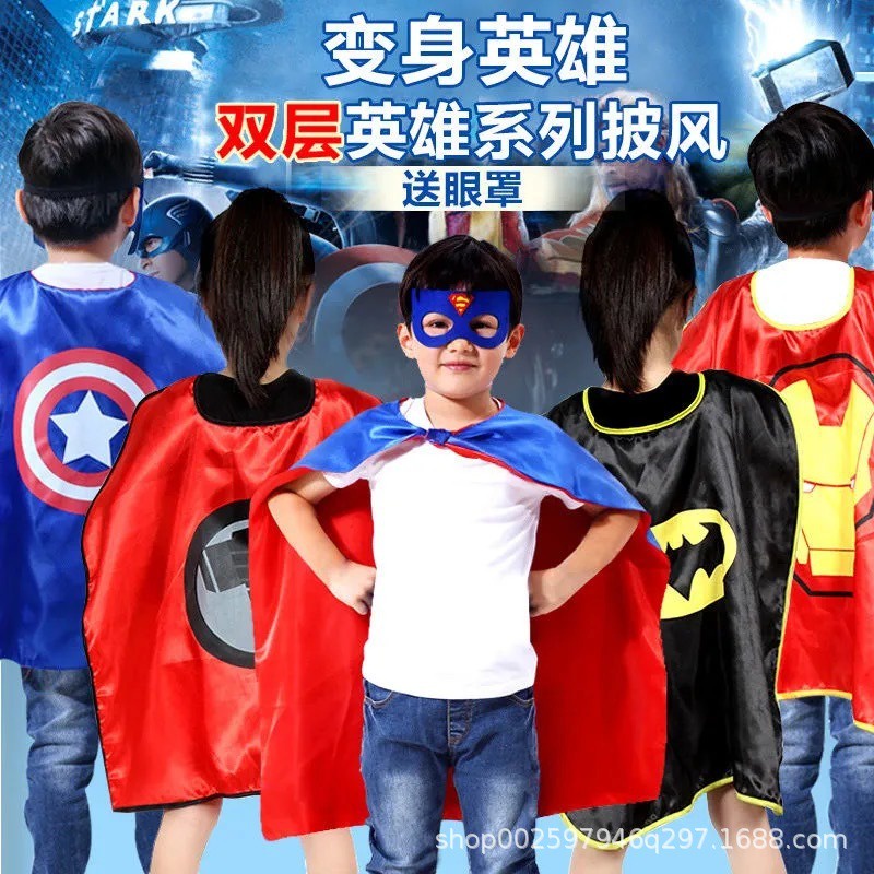 Bộ áo choàng cotton kèm mặt nạ người nhện Spiderman cho bé trai và bé gái