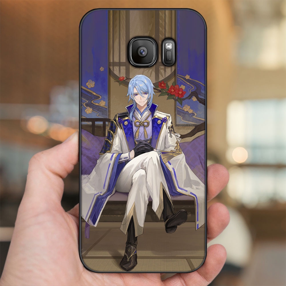 Ốp lưng Samsung S6, S6 Edge, S6 Edge Plus, S7, S7 Edge viền đen in hình Kamisato Ayato Genshin Impact