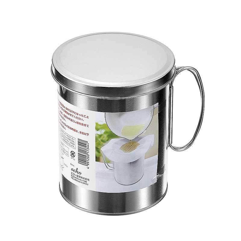 Hũ lọc đa năng dầu ăn, thực phẩm kèm lưới lọc 700ml Echo Metal Nhật Bản