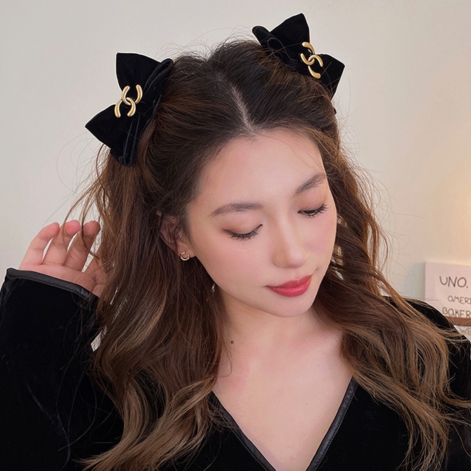 Kẹp Tóc Hình Nơ Phong Cách vintage Hàn Quốc Tinh Tế Cho Nữ