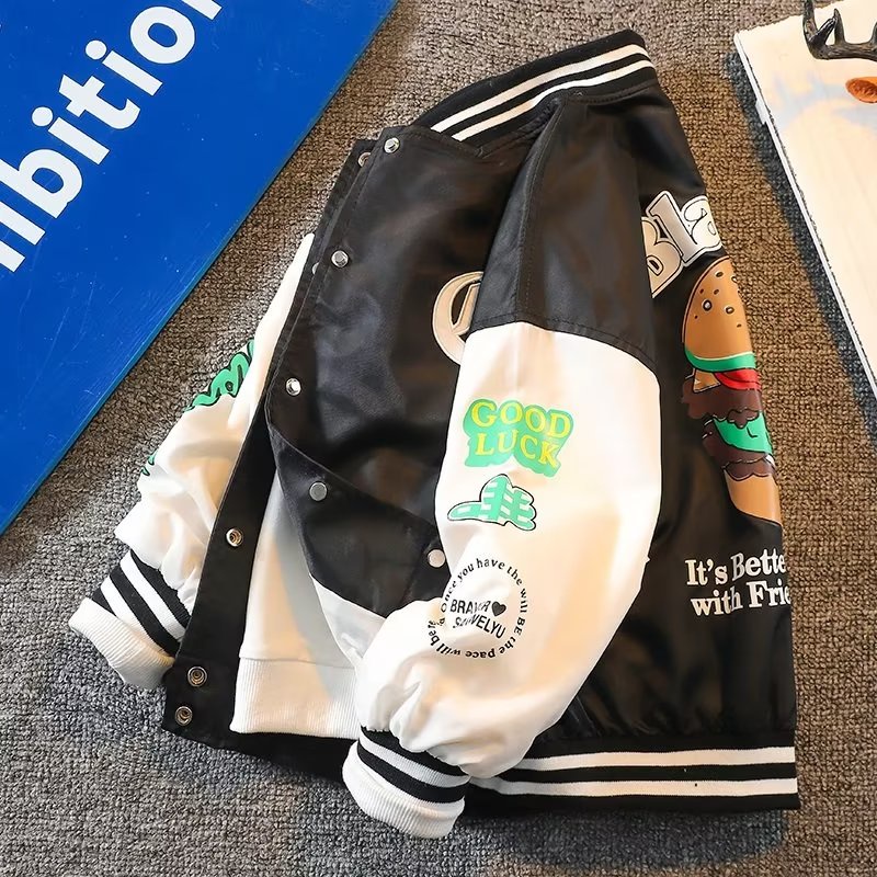 Áo Khoác Bóng Chày Thêu Họa Tiết Phong Cách Cổ Điển Thời Trang Xuân Thu Mới 2022 Cho Bé Trai