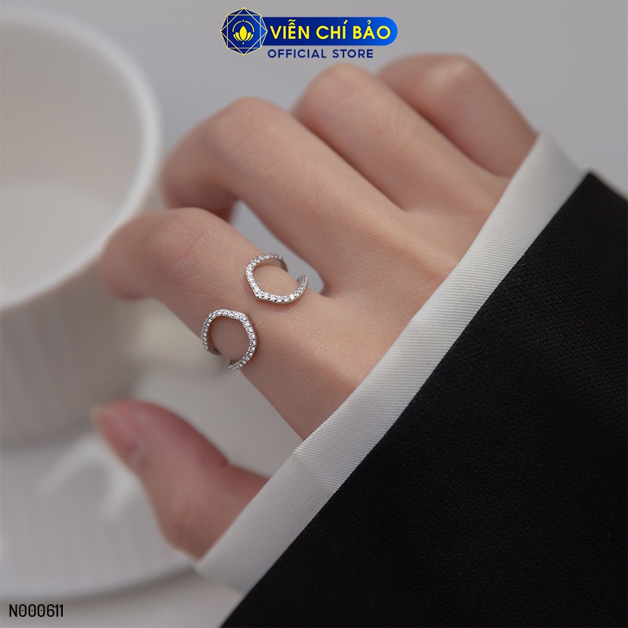Nhẫn bạc nữ Cara đính đá chất liệu bạc 925 thời trang phụ kiện trang sức Viễn Chí Bảo N000611