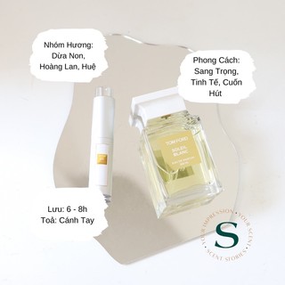 Mùi Hương Dừa Non, Hoa Lan Mềm Mại, Ngọt Ngào TF Soleil Blanc - Mẫu Thử Nước Hoa