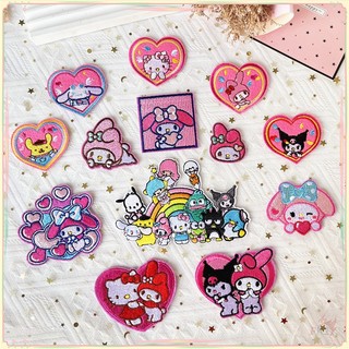 ♚ miếng dán ủi quần áo hình kuromi / melody / cinnamoroll / hello kitty ♚ 1 miếng dán ủi quần áo hình chữ the pink vibes