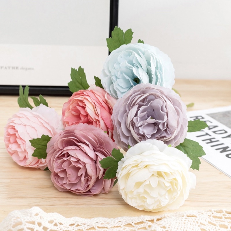 Cành Hoa Hồng Hoa Vải Lụa