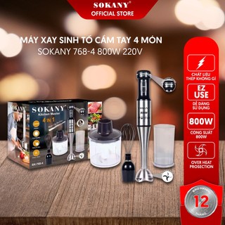 Máy Xay Sinh Tố Cầm Tay 4 Món SOKANY 768-4 500W 220V Bảo Hành 1 Tháng
