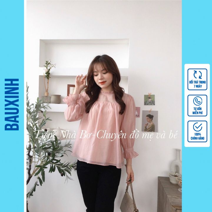 Áo bầu thu đông dài tay von nhẹ xinh xắn