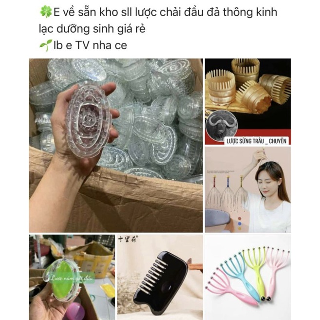 Lược gội đầu dưỡng sinh các mẫu chuẩn sịn, giá tốt