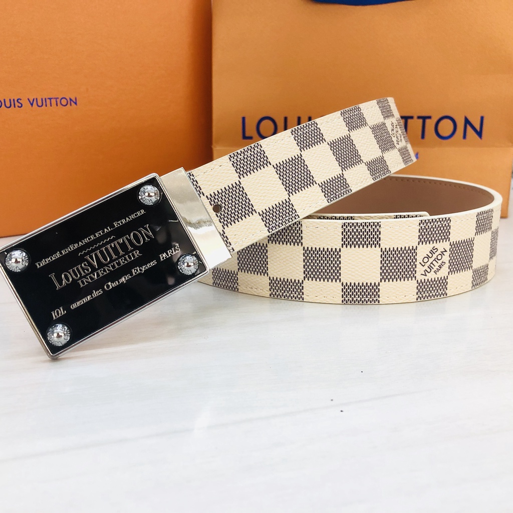 Combo Dây Nịt Louis Vuitton LV Hình Vuông Thời Trang Dành Cho Nam Và Nữ