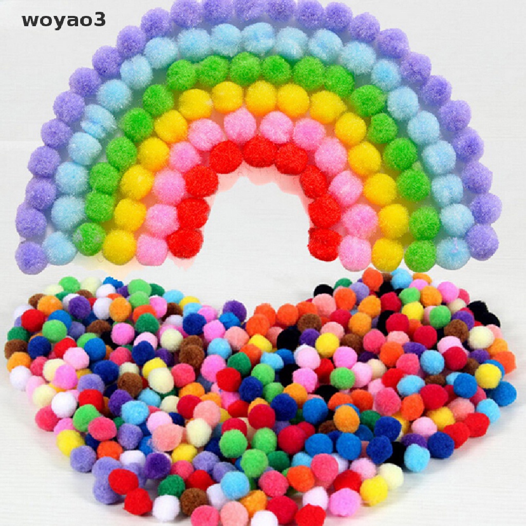 Set 100 Quả Pompom Mềm 15MM 20 Màu Tùy Chọn Trang Trí Tiệc Cưới