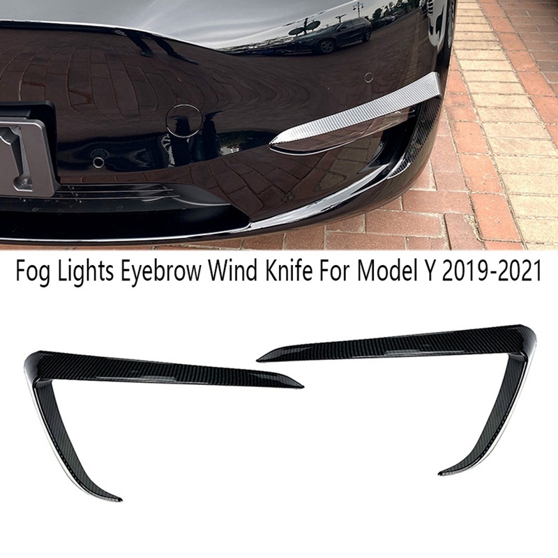 Miếng Dán Viền Đèn Sương Mù Bằng Sợi Carbon Cho Tesla Model Y 2019-2021