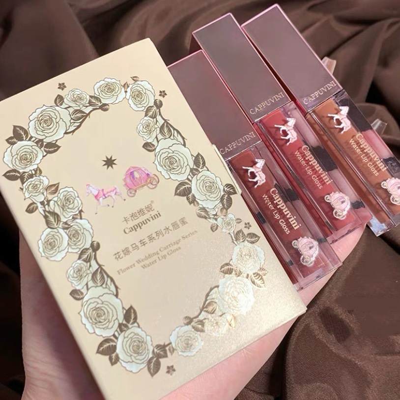 Son kem bóng bí ngô ATORS CAPPUVINI căng mọng Flower Wedding Carriage Series Water Lip Gloss ATOR04 CAPU48