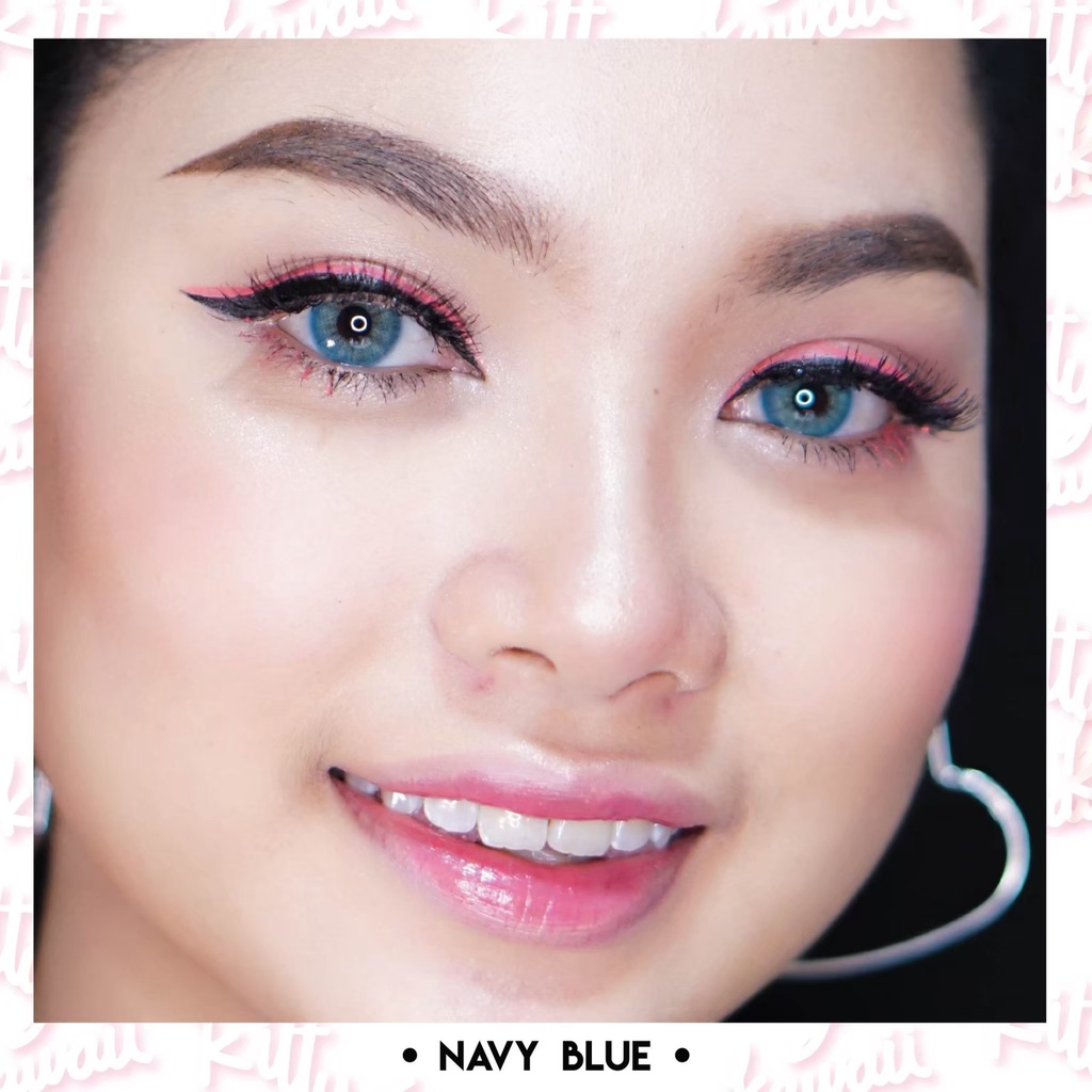 Áp Tròng NAVY BLUE 0 ĐỘ - Ẩm Cao 55% - HSD 6 Tháng Lens Xanh Không Viền Không Giãn Siêu Tây Phù Hợp Cho Mắt Nhạy Cảm