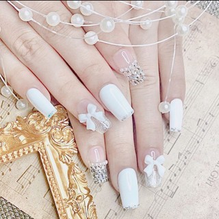 Charm Nơ Trắng Đính Móng - Mini Nails
