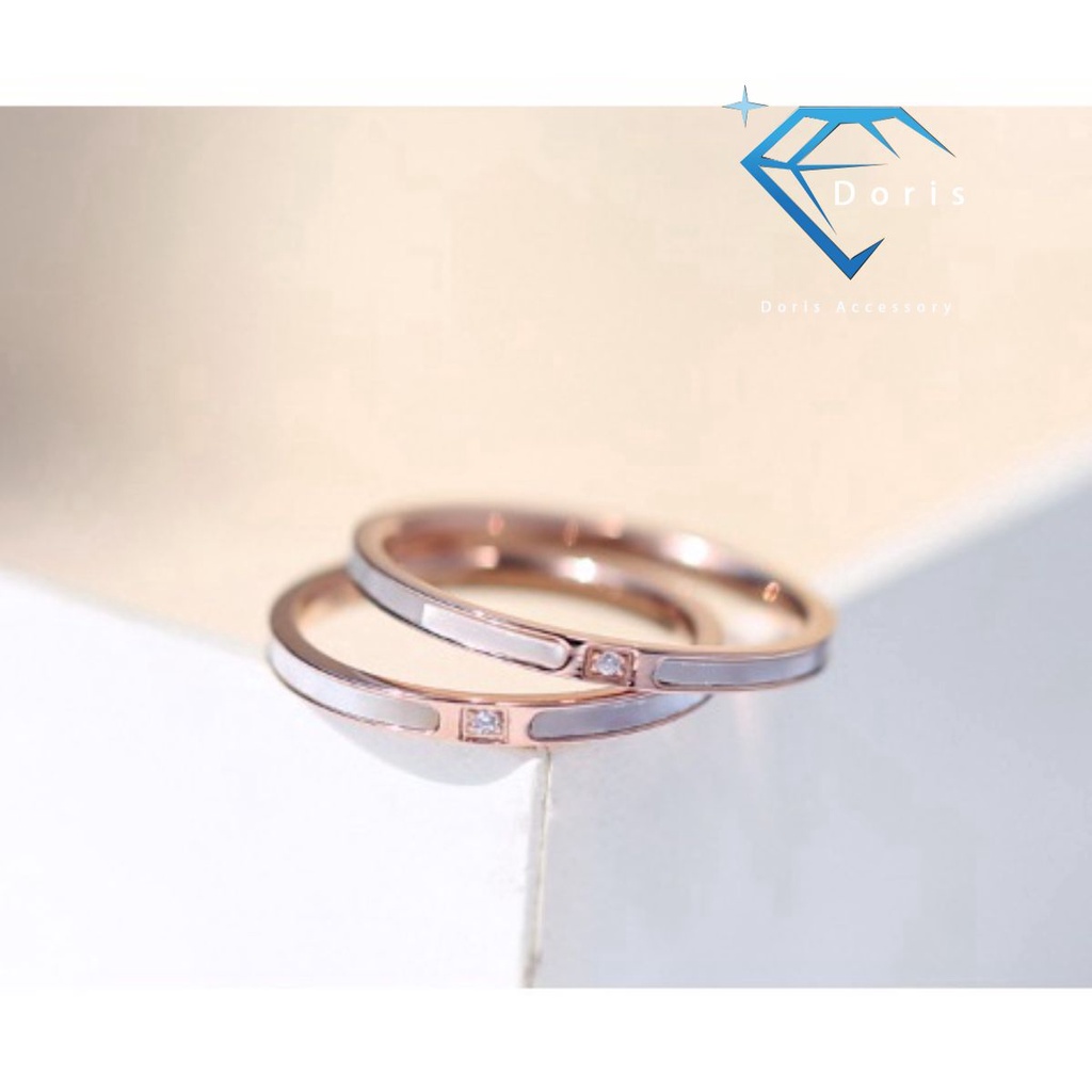 Nhẫn nữ Doris titan đá xà cừ Gold / Rose Gold J3-104