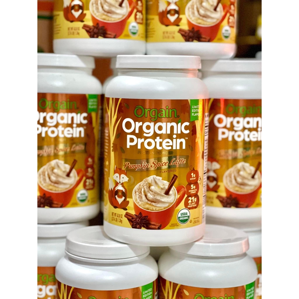 Bột Đạm Thực Vật Hữu Cơ Orgain Organic Protein Pumpkin Spice Latte 1,22Kg.