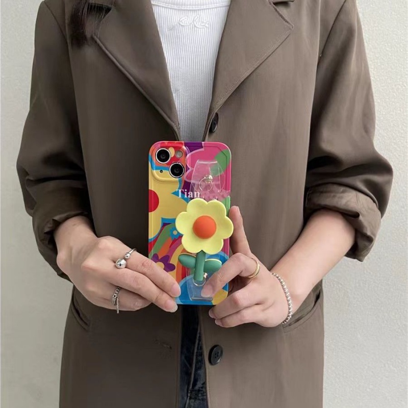 Ốp Điện Thoại Họa Tiết Hoa Có Dây Đeo Cho Huawei 13 12 11 Pro Max