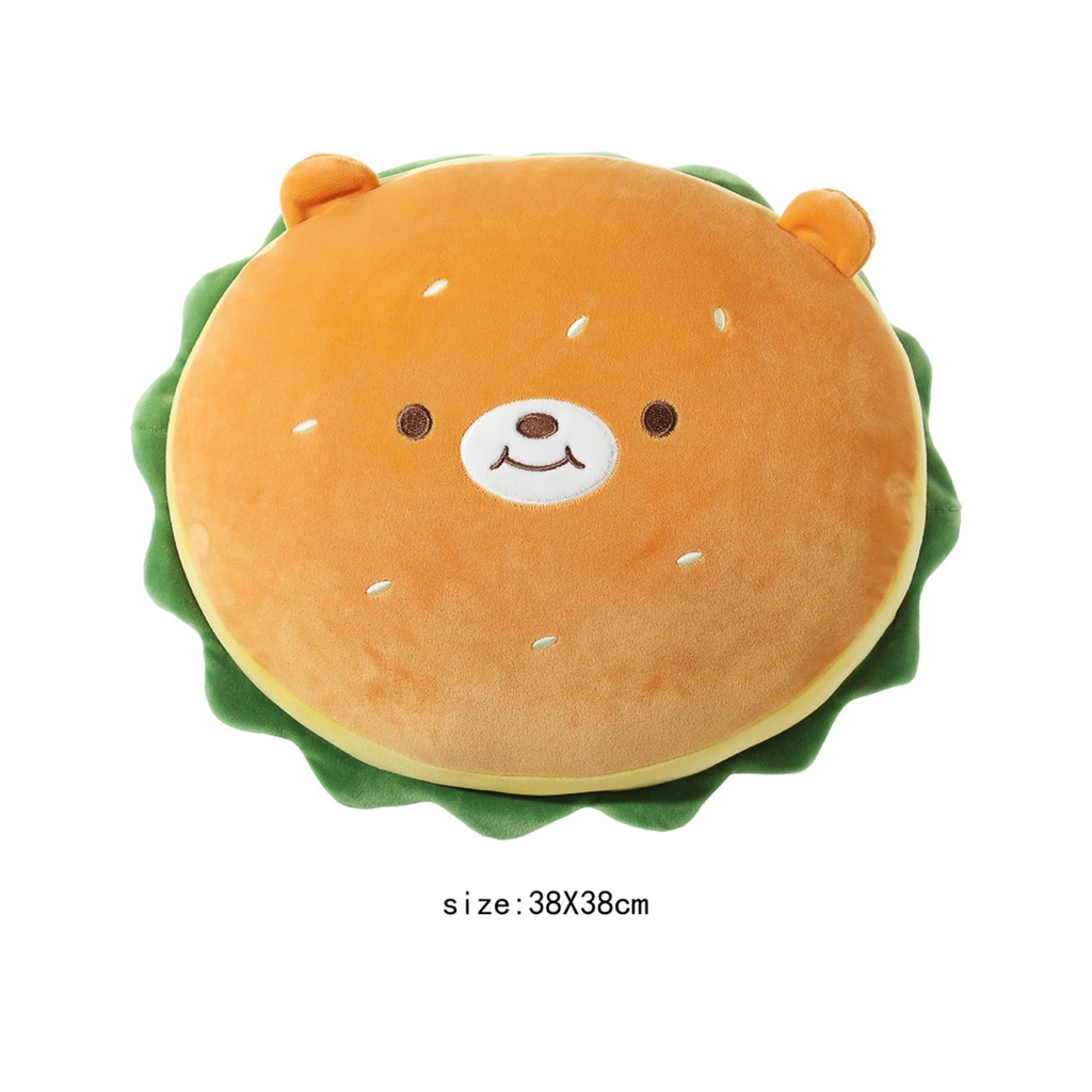 MINISO thú bông hamburger nhồi bông gối tựa lưng bánh hamburger đồ chơi