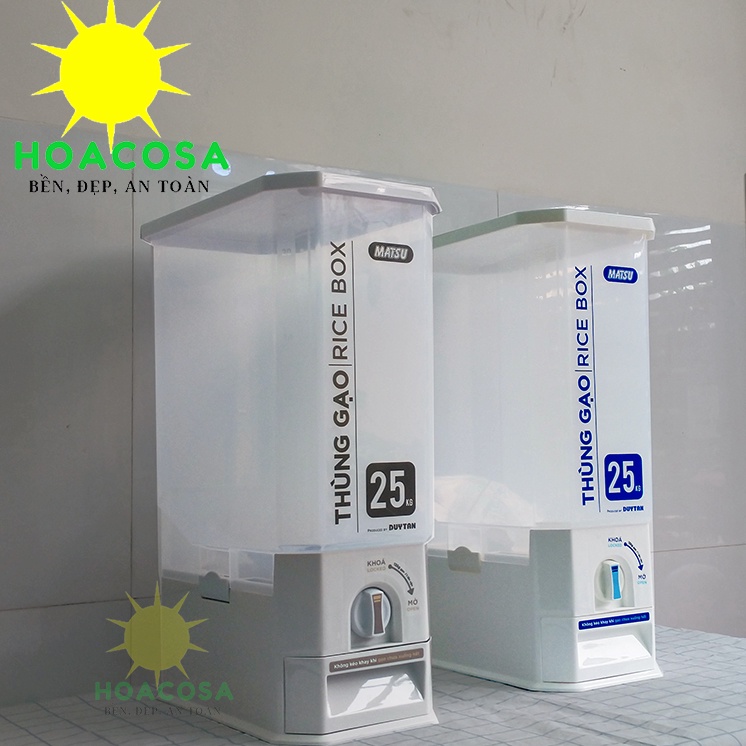 Thùng Đựng Gạo Thông Minh Matsu 25kg Duy Tân- Hiện Đại, Gọn Đẹp, Tiện Dụng- Đồ Gia Dụng Hoacosa.