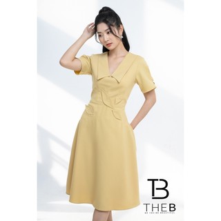 Đầm thiết kế vàng đính lá nổi thủ công THE B
