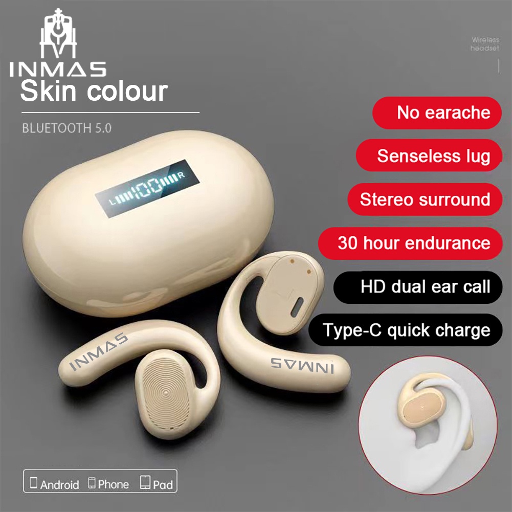 Inmas 5.0 Dẫn Truyền Xương Bluetooth Tai Nghe Loại Bỏ Tiếng Ồn Ip7 Chống Nước Không Dây Tai Nghe Có Mic Tai Nghe Over-Tai Nghe Nhét Tai.