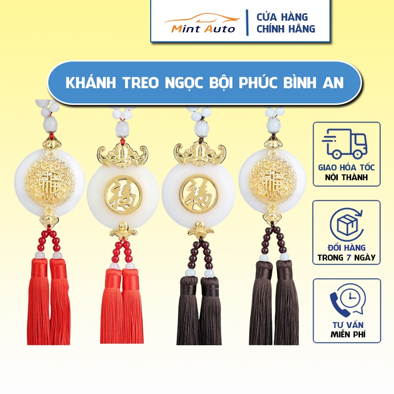 Khánh treo ngọc bội phúc bình an, may mắn treo trong xe, treo trong phòng làm việc cao cấp