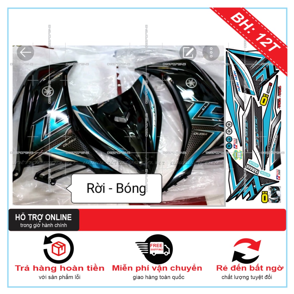{SÀI GÒN-FREE SHIP] TEM RỜI EXCITER 2011 LC XANH ĐEN CHẤT LIỆU CANDY