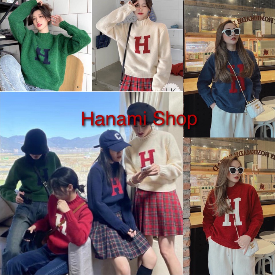 Áo Len Chữ H, Sweater Nữ Hàng Quảng Châu Loại1