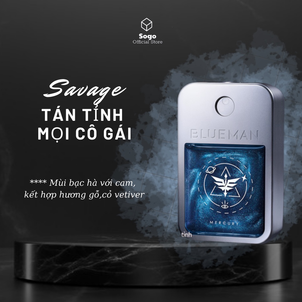 Nước Hoa Nam Blueman Mini Hương Thơm Bạc Hà,Nước Hoa Nam Bỏ Túi Hương Tự Nhiên_SoGo Official Store