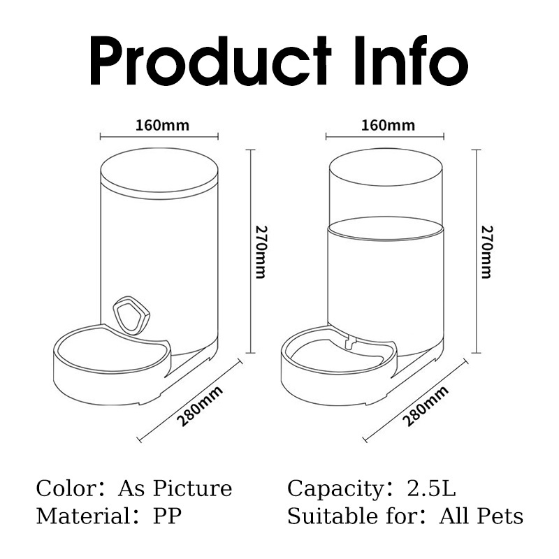 HamshMoc Máy Đựng Nước Uống Tự Động Cho Thú Cưng Cỡ Nhỏ / Vừa / Nhỏ