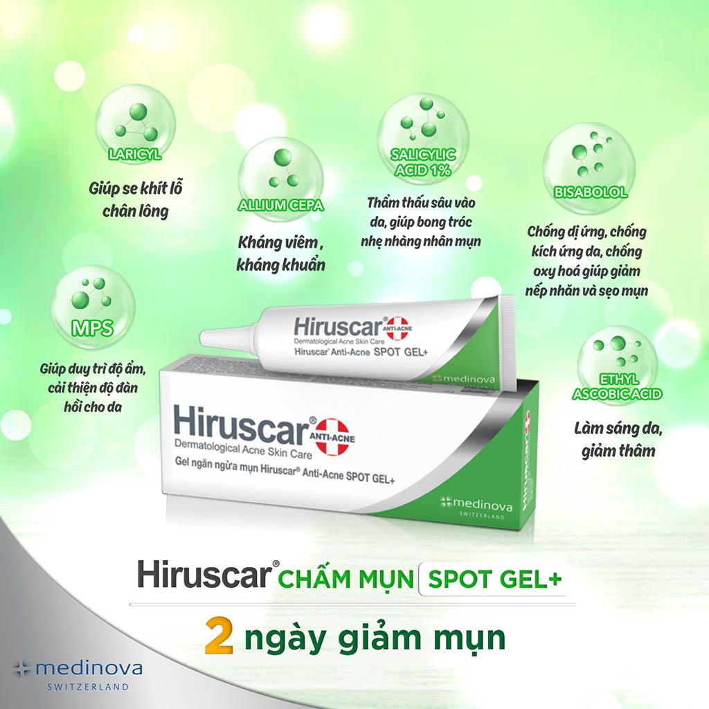 Gel xử lý mụn Hiruscar Anti-Acne Spot Gel+