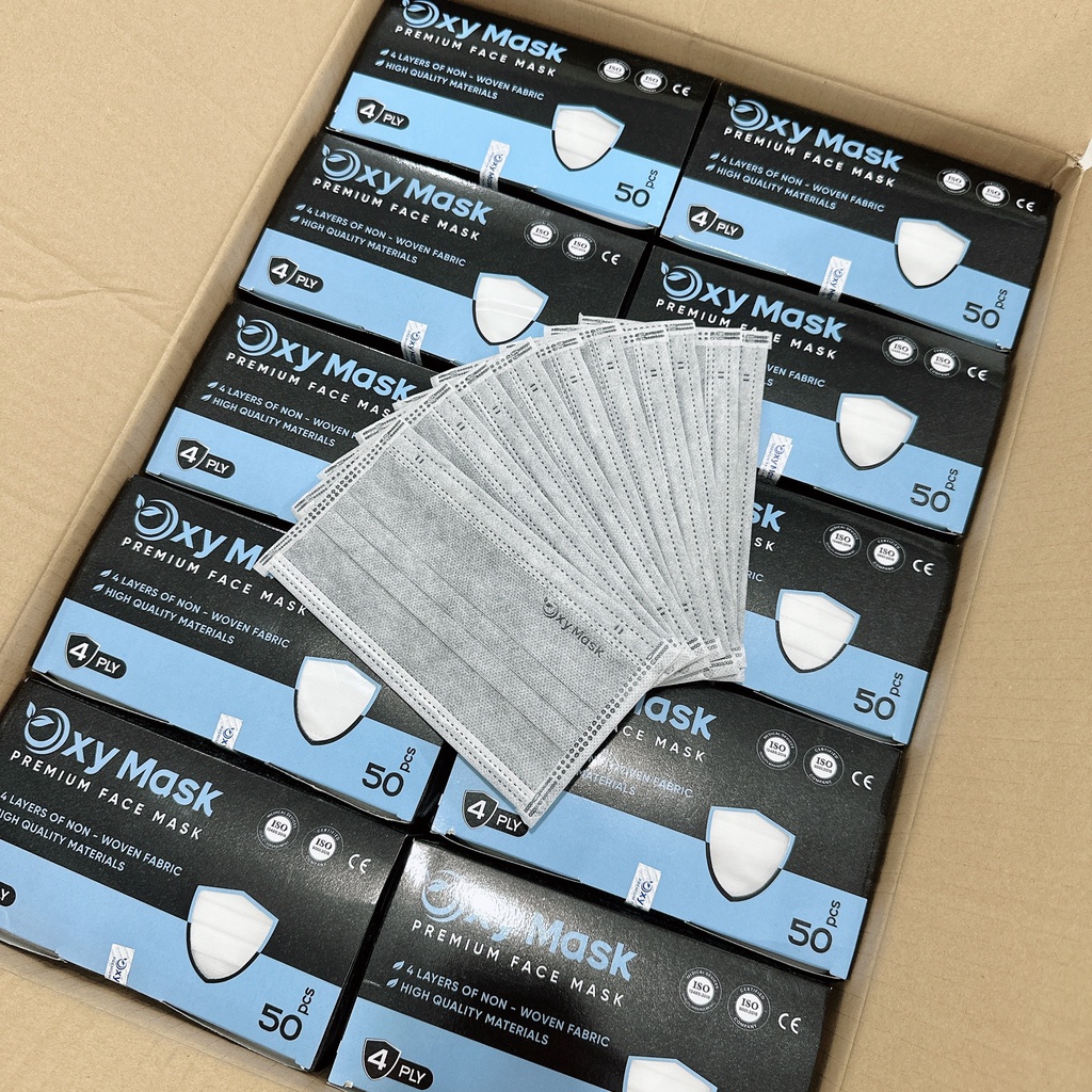 Thùng 50 hộp - Khẩu trang y tế 4 lớp cao cấp Oxy Mask Vải không dệt chính hãng AN TÂM - Hộp 50 cái