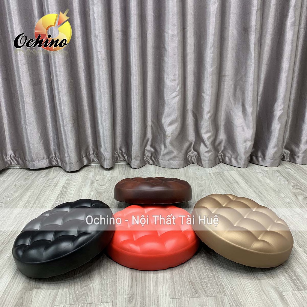 Mặt Ghế Trang Điểm Xoay, Đệm Ghế Spa Nâng Hạ Điều Chỉnh Độ Cao Thấp Từ 40-55Cm Mẫu Tròn Múi cách điệu (KHÔNG CHÂN)
