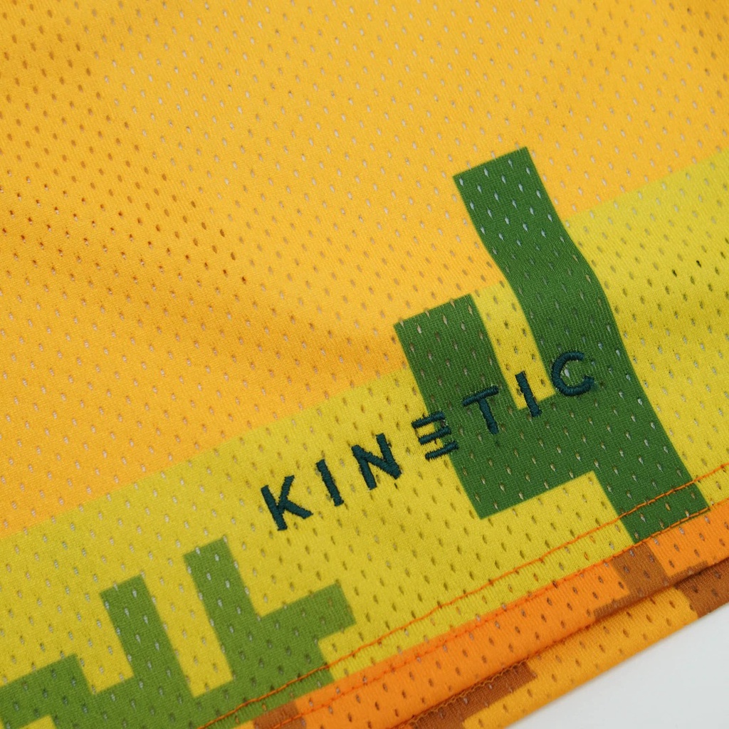 Kinetic Quần Short Thể Thao Phối Lưới Thoáng Khí In Họa Tiết 3D Phong Cách Âu Mỹ