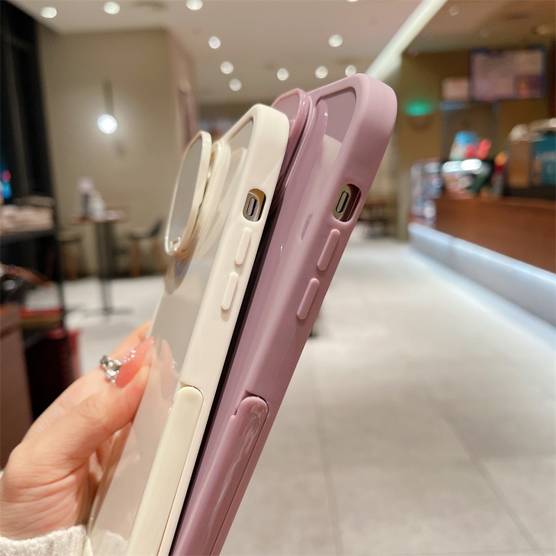 Ốp Điện Thoại Tráng Gương Màu Trơn Có Giá Đỡ Cho iPhone 13 Pro Max iPhone 14 iPhone 11 Pro Max iPhone 12 Pro Max
