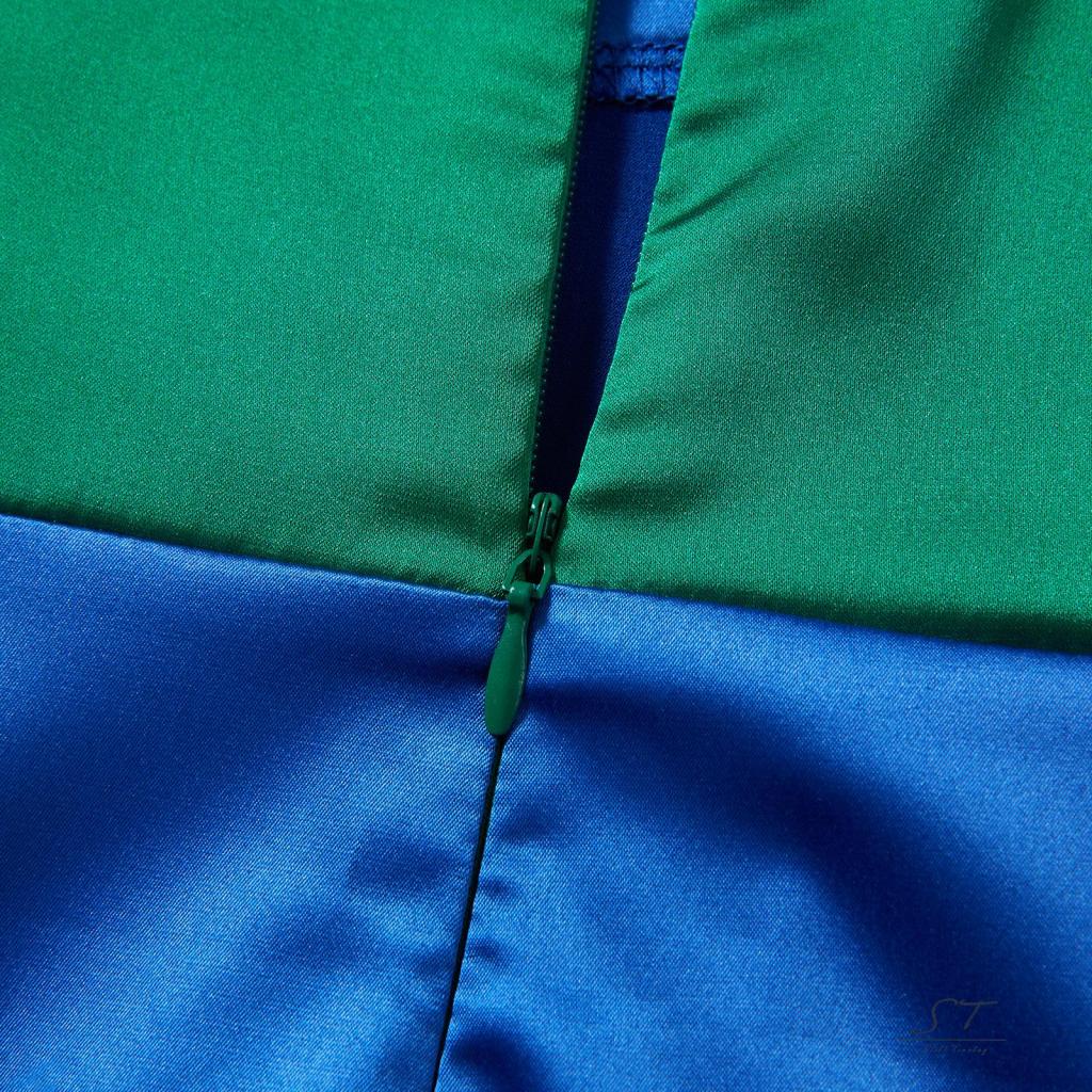 Đầm Dài Không Tay Cổ Chữ V Màu Sắc Tương Phản Thời Trang Mùa Hè Dành Cho Nữ CY03