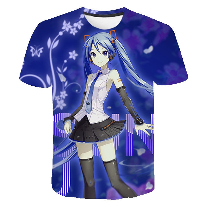 Áo Thun Tay Ngắn In Hình Hatsune Miku 3d Phong Cách Nhật Bản Cho Nam Nữ