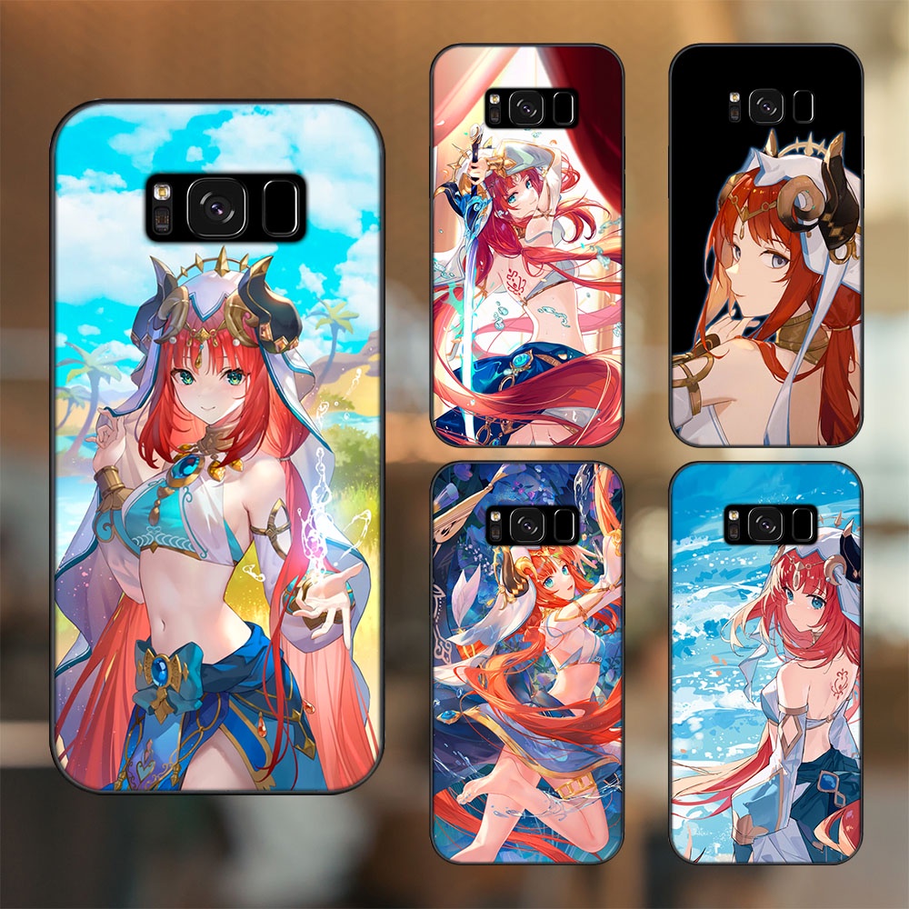 Ốp lưng Samsung S8, S8 Plus viền đen in hình Nilou Genshin Impact