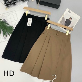 Chân váy xếp ly công sở hàng thiết kế phom dài qua gối