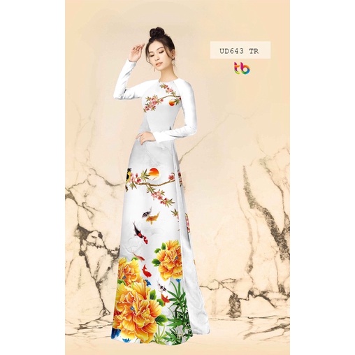Vải may áo dài “Hoa Xuân “ xinh đẹp