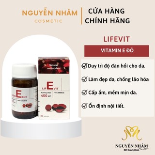 Vitamin E Đỏ LIFEVIT Nga 400mg - Lọ Thủy Tinh