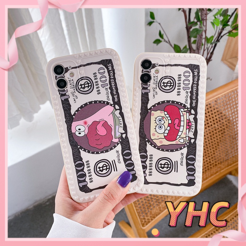 Ốp điện thoại họa tiết SpongeBob hoạt hình thích hợp tương thích iPhone 13 12 11 Pro Max X XS Max XR 8 7 6 Plus 3021