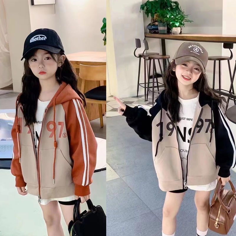 Áo Khoác hoodie Hai Lớp Màu Hồng Dễ Thương Thời Trang Thu Đông 2022 Cho Bé Gái 9 Tuổi