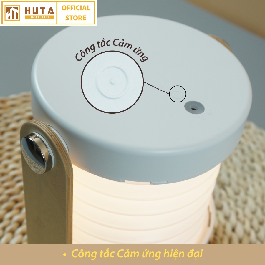 Đèn Đọc Sách Cảm Ứng HUTA DS1 Đổi Kiểu Đa Dạng, Tăng Giảm 3 Mức Sáng, Sạc Pin Tích Điện, Decor Trang Trí Phòng Ngủ Cute