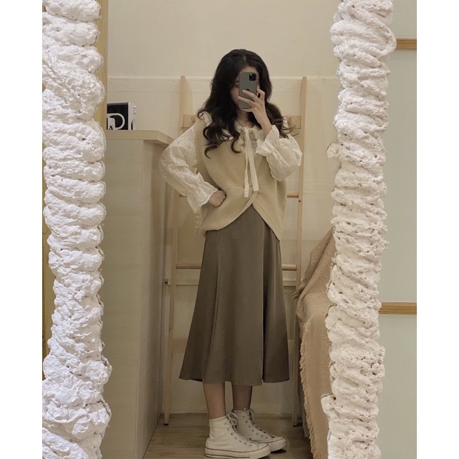 Chân váy dài lưng cao form basic - CV139